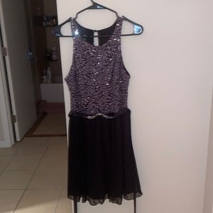 Grey sequin black dress